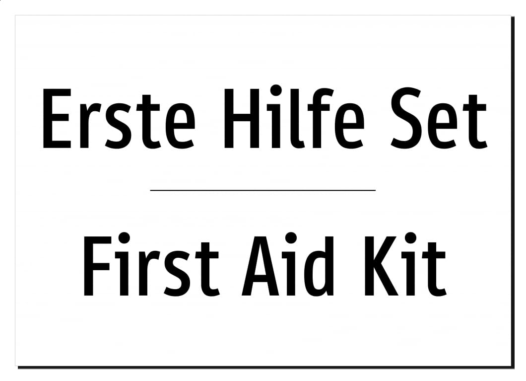 48153-DEEN-T-07 | Erste Hilfe Set Schild/Aufkleber | Deutsch Englisch