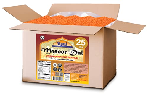 Image of Rani Masoor Dal (Indian Red Lentils) Split Gram 400oz (25lbs) 11.36kg Bulk Box ~ All Natural | Gluten Friendly | NON-GMO | Kosher | Vegan | Indian Origin