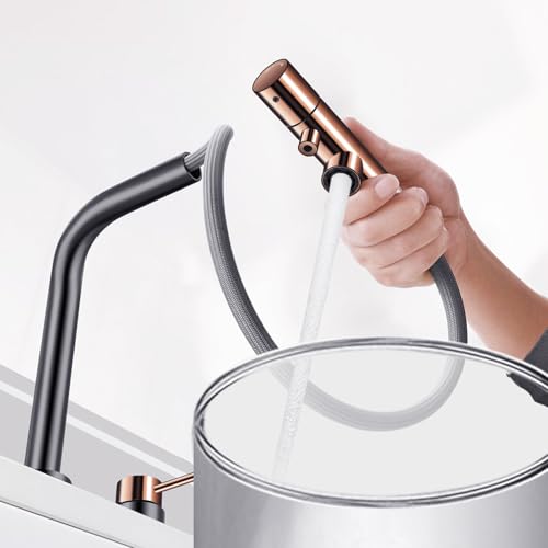 Mezcladora de cocina negra mate de 3 vías con caño giratorio 360 y diseño premium 3 en 1 2