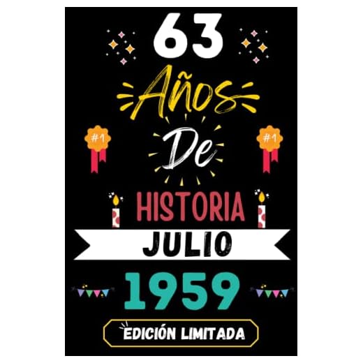 CUADERNO, 63 AÑOS DE HISTORIA JULIO 1959 EDICIÓN LIMITADA: Regalo de 63 cumpleaños para mujeres y hombres, ideas de 63 cumpleaños... un cumpleaños... ... regalo de 63 cumpleaños para él/ella.
