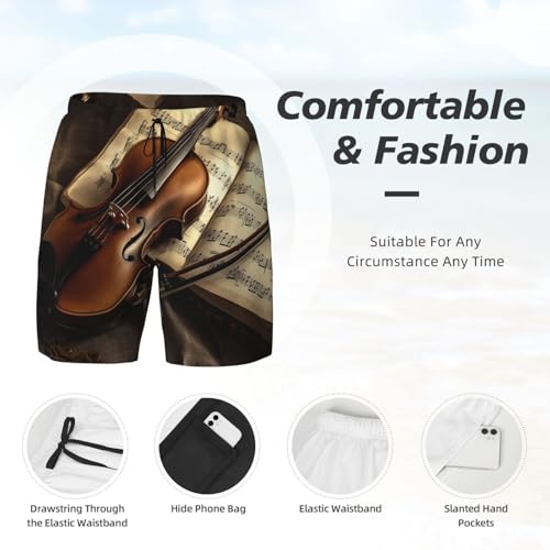 Short de bain pour homme violon et livre à séchage rapide - 5