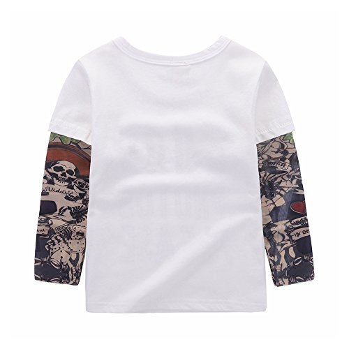 Fashion Boys Stylish Printed Patchwork Tattoo Sleeve T-Shirt2