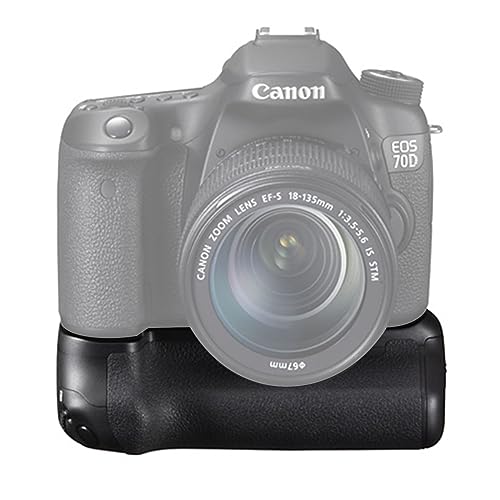 Image of BG-E14 Battery Grip for Canon EOS 70D /80D /90D DSLR Camera,Which Can Be Bsed with Replace 2 Canon E6 or 6 AA Rechargeable Lithium-ion Batteries.
