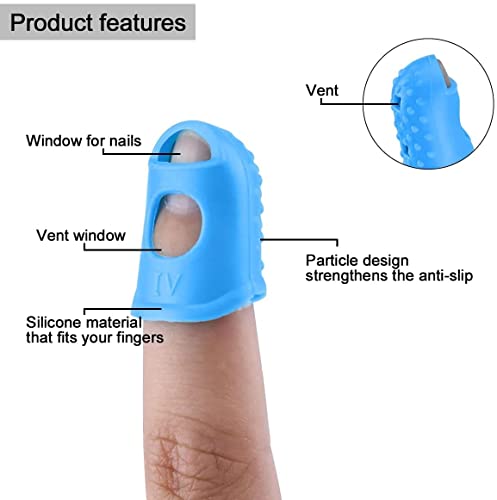 Image of 10pcs Guitar Silicone Finger Protector Color Fingertip Protection Covers Caps for Stringed Instruments, Sewing and Embroidery (Random Color)