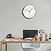 HITO 12 Inch Silent Wall Clock Battery Operated Non Ticking Glass Cover Silver Aluminum Frame, for Living Room Decor, Kitchen, Bedroom, Home Office (12