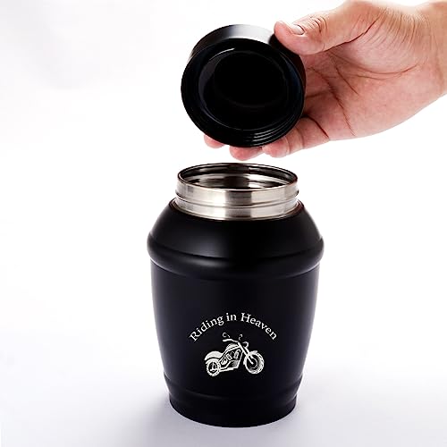 Image of Motorcycle Medium Cremation Urns for Ashes Adult Male /Dad /Men | Blcak Decorative Memorial Cremation Urn for Men & Women