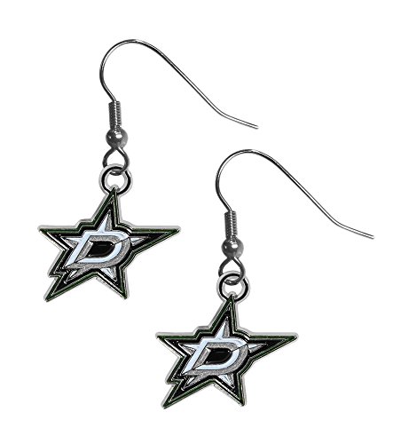 NHL Siskiyou Sports Womens Dallas Stars Chrome Dangle Earrings One Size Team Colors