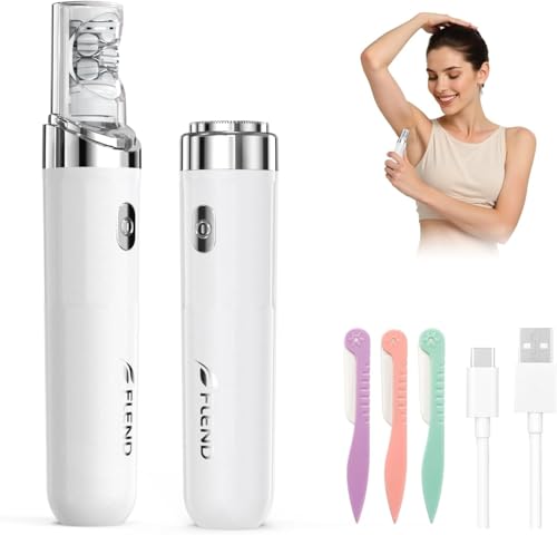 Gesichtshaarentferner für Frauen, 2 in 1 Elektrischer Gesichts Epilierer Damen mit LED-Licht Wiederaufladbar Schmerzfreie Gesichtsrasierer für Körper, Wangen, Kinn, Arme, Bikini(Weiß)