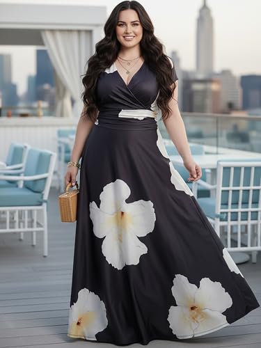 Image of KOH KOH Womens Long Modest Floor Length Flowing Summer Print Maxi Dress