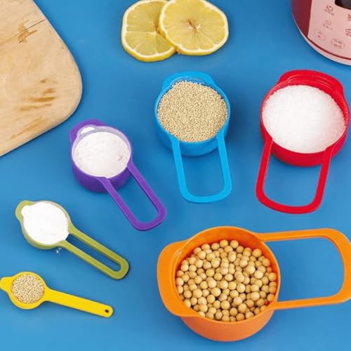 Kit De Colheres Medidoras Coloridas Conjunto Com 6 Peças Dosador Colher Medidora