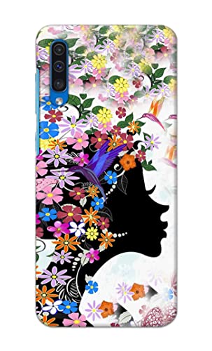 Image of Printed Hard Back Cover Case for Samsung Galaxy A50 | A50s | Samsung Galaxy A30s Back Cover (Floral Hairstyle Girl) -1803