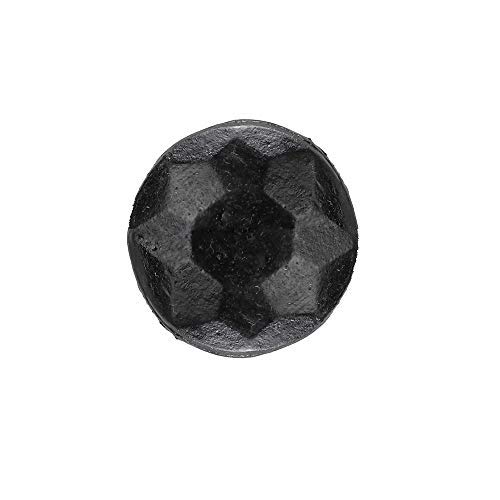 Set Of 50 — 1x1 Inch Round Decorative Iron Clavos Nails, Hand Forged, Black Finish