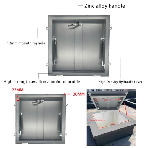Tragaluz resistente a robos impermeable con panel de acceso de acero para tejados 5