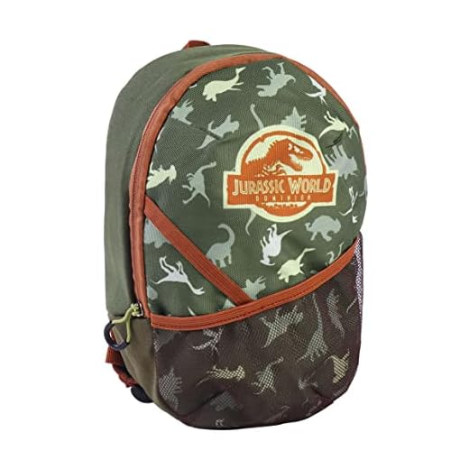 CERDÁ LIFE'S LITTLE MOMENTS - Mochila Infantil de Tiempo Libre de Jurassic Park con Asas Acolchadas, Bolsillo Frontal y Lateral de Malla Elástica | Licencia Oficial Universal Studios