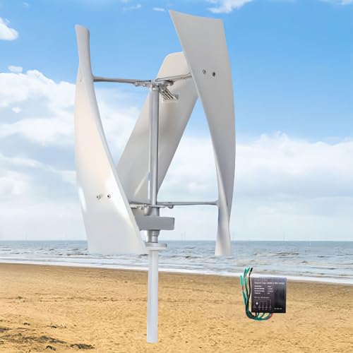 Glowdora 3 Blade Wind Turbine, Vertical Axis Wind Turbine with Controller, Copper Wire Permanent Magnet Levitation Generator, Home Wind Turbine, Wind Turbine Kit,48v