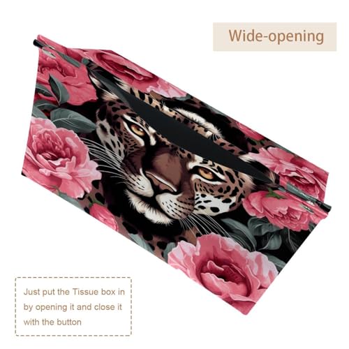 Boîte à mouchoirs léopard rose design graphique lot double