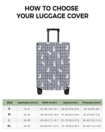 Travel Luggage Cover X-Large Suitcase Cover Fit for 29-32 Inch Luggage Luggage Protector Suitcase Cover Scratchproof Art Cartoon Bunny Grey Plaid Luggage Cover Protector for Suitcase3