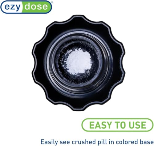 Image of Ezy Dose Pill Crusher & Tablet Grinder, Storage Compartment, Large, Black | Pill, Vitamins, Tablets, Crusher for Pets, Elderly, Crushes Medications into Fine Powder, Easy-to-Use Design, BPA Free