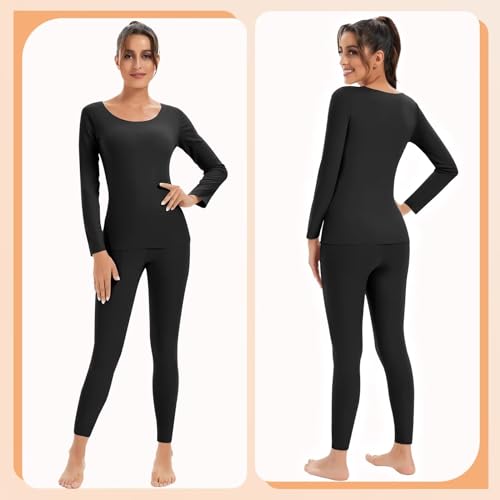 TERODACO Womens Thermal Underwear Set Quick Dry Warm Base Layer Women Soft Long Johns for Women Winter Crew Neck Thermals Top and Bottoms - Image 3