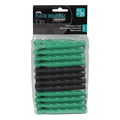 JVL Pack of 24 Plastic Clothes Pegs Cover