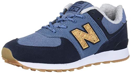New Balance Kid's 574 V1 Winter Suede Sneaker, Chambray/Eclipse, 5.5 W US Big Kid