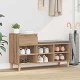 Homgoday Rustikale Schuhaufbewahrungsbank - Holzwerkstoff, 102x36x60cm, für Wohnzimmer und Eingangsbereiche Schuhregale, Flurm?Bel Model881034