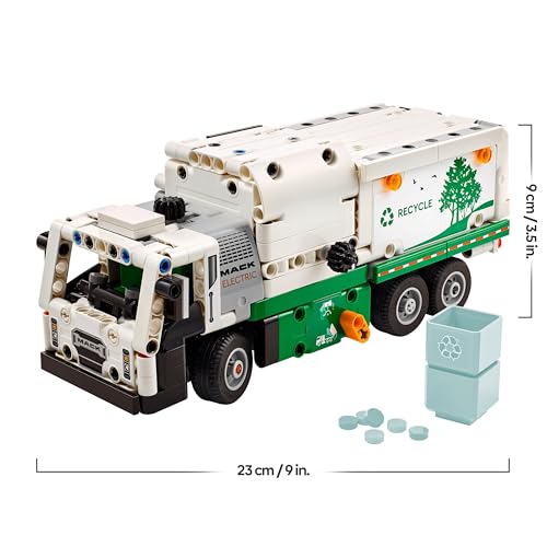 Technic Camion della Spazzatura Mack LR Electric, Veicolo Giocattolo per la Raccolta dei Rifiuti, Gioco per Bambini, Bambine, Ragazzi e Ragazze da 8 Anni in su che Amano l'Ambiente 42167 - Lego - Immagine 6
