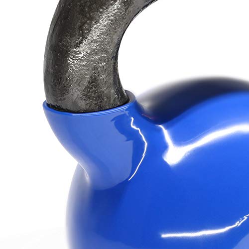 Yes4All Kettlebells 5 10 15 lbs Set Weight Vinyl Coated Cast Iron for Dumbbell Weights Exercises, Gym, Fitness, Full Body Workout Equipment Push up, Grip and Strength Training, Blue by Yes4All - Image 3