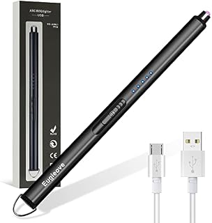 Candle Electric Windproof Long Lighter - Personalised Lighters for Mothers Fathers Birthday Gifts Kitchen Tools Accessories with USB Rechargeable LED Battery Light for Family BBQ Camping Gadget