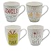 Pfaltzgraff Christmas Holiday Sentiment Assorted 18-oz Mugs, Set of 4