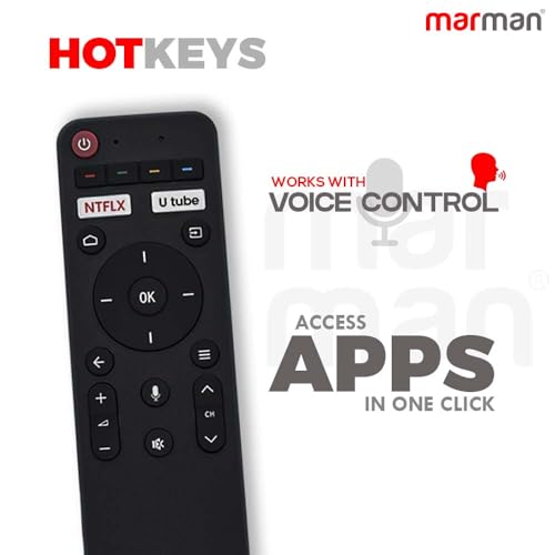 Image of marman Compatible with Haier Smart Tv Remote Control Model HTR-U28 Suitable for 4K LED FHD UHD QLED Android Television with Bluetooth Voice Command and Google Assistant - Pairing Must!