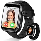 SWGOTA Reloj Inteligente Niño, Smartwatch Niños con 4G Videollamada/GPS, Chat de Voz/Modo Escuela/Whatsapp/WiFi/SMS/SOS/Podómetro/5 Modos Deportivos, IP68 Impermeable Regalo para Niñas Niños, Negro