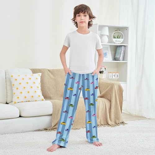 Pajama Pants Striped Background Car Long Sleep Pants Lounge Bottoms4