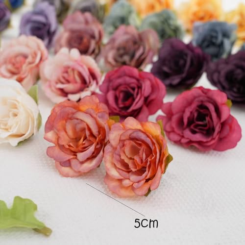 Image of VRB Dec 24pcs Eden Rose Artificial Flowers for Decoration,Artificial Flower,Flower for Hair Styling, for Pooja, for Home Decor,Diwali. (24 Pcs Fabric Eden Rose)
