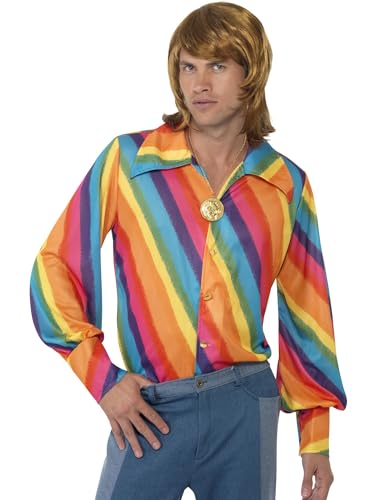 Smiffys 1970s Colour Shirt Rainbow L - Size 42 inch-44 inch