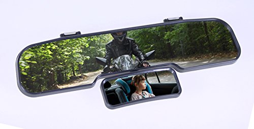 Wellys - Espejo retrovisor para bebé (30 cm de largo, montaje fácil en el espejo retrovisor original)