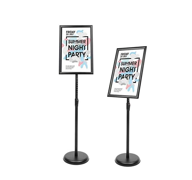 Présentoir de menu A3 en aluminium noir rigide et orientable