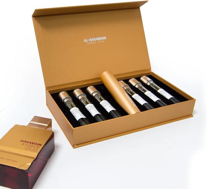 Discovery Collection - Amber Oud by Al Haramain for Unisex Adult - 6 Pc Mini Gift Set 0.33oz Amber Oud,Perfume Atomiser - Image 4