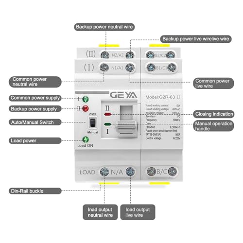 Interrupteur de transfert automatique mini ATS GEYA 4P 40A CA220V - 5