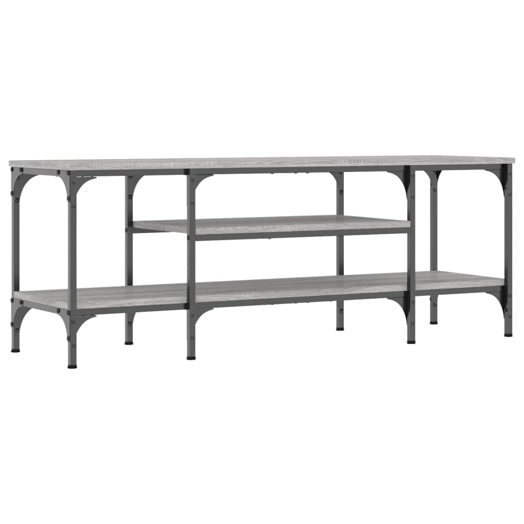 Mobile Porta TV da Salotto Grigio Sonoma 121x35x45 cm | Mobiletto basso da soggiorno con ripiani a giorno per console, stabile struttura in metallo e legno multistrato.