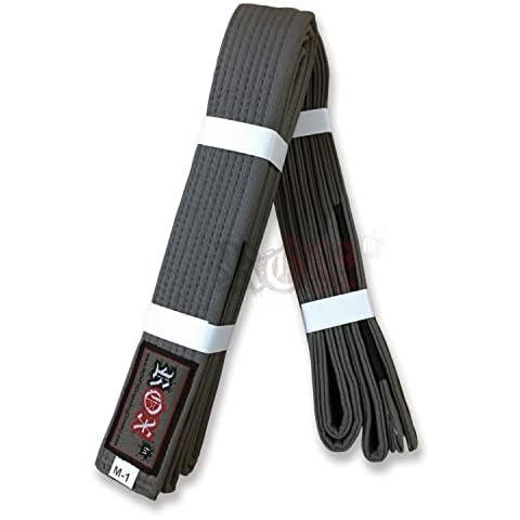 BJJ Belt Kids Size - Kid’s Size Brazilian Jiu-Jitsu Belt 100% Cotton Durable Lightweight Design BJJ Gi Belts Grey, Grey, M1 US Cover