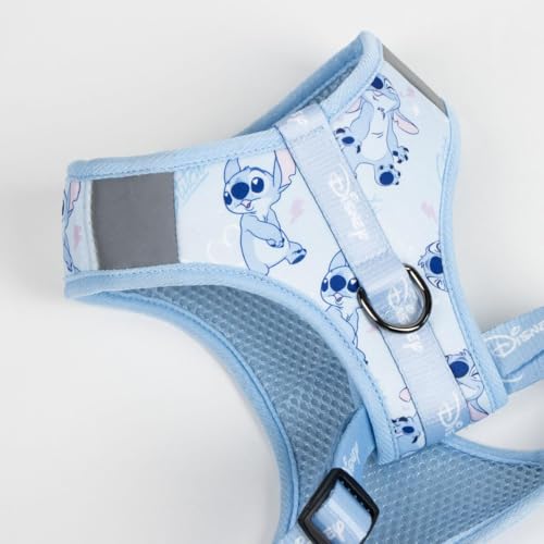 Stitch Hundegeschirr, bequem und verstellbar, ideal für Spaziergänge und Training, Robustes und atmungsaktives Material (Light Blue, XS-S)