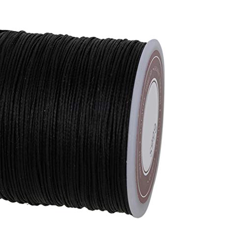 Cnbtr Round Waxed Thread For Leather Sewing - Leather Thread Wax String For Leather Craft Stitching Bookbinding 0.5Mm Black #TOP5