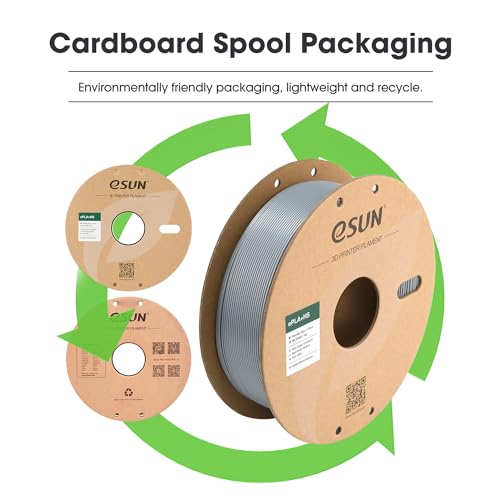 Image of eSUN High Speed PLA+ Filament 1.75mm, 3D Printer Filament Speedy PLA Plus for Fast Printing, 1KG per Spool, 2 Spools 3D Printing Filament, Silver