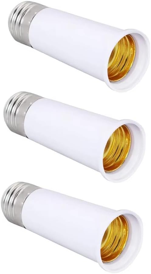 3 Pack E27 to E27 LED Bulb Extension Adapter Socket, E 27 Lamp Base Adapter, Light Converter 27 Lamp Socket E Ex Bulb