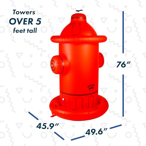 Giant Fire Hydrant Inflatable Sprinkler, Fun Summer Backyard Water Game & Splash Toy for Kids, 6 Feet Tall by BigMouth Inc - Image 2