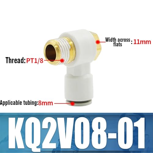 Codo macho universal KQ2V para eliminar fugas de aire en roscas 08-01S 2