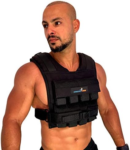 Gymnastics Power - Weighted Vest 25lb, 35lb, 45lb Removable Iron Weights for Men and Women Workout for Calisthenics and Fitness Sport Training (35 lb - Black)