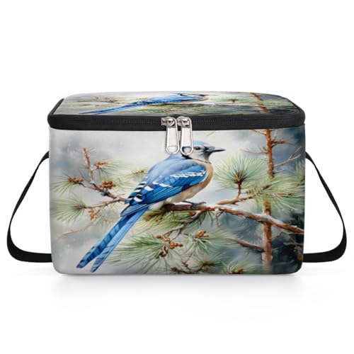 GzLeyigou Robin Lunch Bags for Women Men 9 Cans, Hot & Cold Food Delivery Bag Insulated Grocery Bag Insulated Lunch Box Bird Cooler Bag for Office Work Picnic Beach