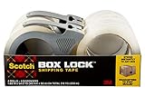 Scotch Box Lock Packaging Tape, 4 Rolls with 4 Refillable Dispensers, 1.88 in x 54.6 yd, Extreme Grip Packing, Shipping and Mailing Tape, Sticks Instantly to Any Box (3950-4RD)